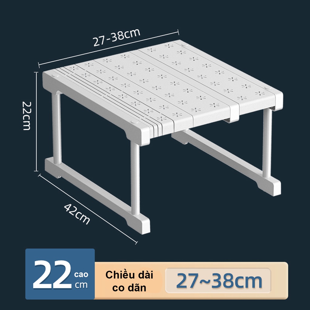 Kệ chia ngăn tủ quần áo, Kệ gầm bếp co giãn chia ngăn tủ để đồ dùng xoong nồi quần áo đa năng, gia dụng thông minh tiện ích