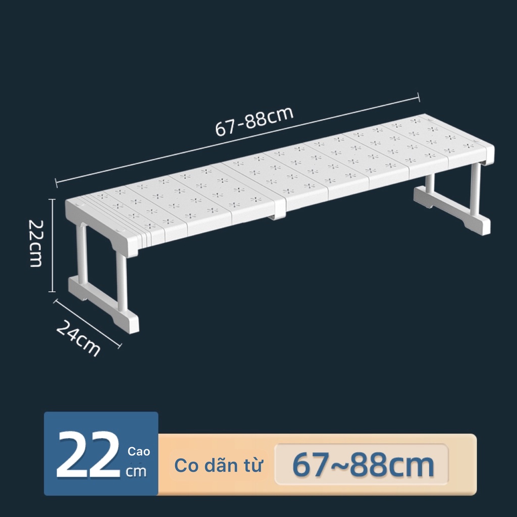 Kệ chia ngăn tủ quần áo, Kệ gầm bếp co giãn chia ngăn tủ để đồ dùng xoong nồi quần áo đa năng, gia dụng thông minh tiện ích