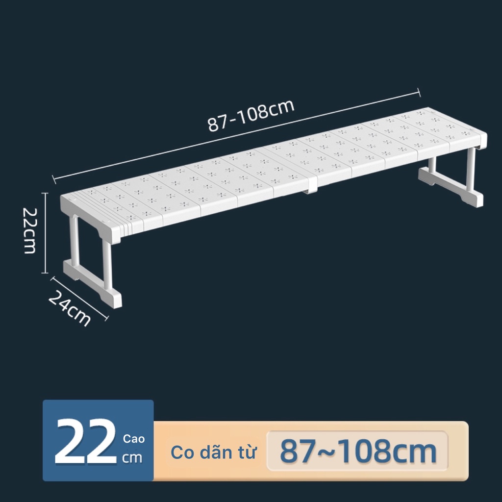 Kệ chia ngăn tủ quần áo, Kệ gầm bếp co giãn chia ngăn tủ để đồ dùng xoong nồi quần áo đa năng, gia dụng thông minh tiện ích