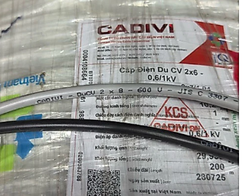 CADIVI DuCV 2x8 lõi đồng Hay còn gọi là Duplex 2 lõi 8mm đồng Chính hãng