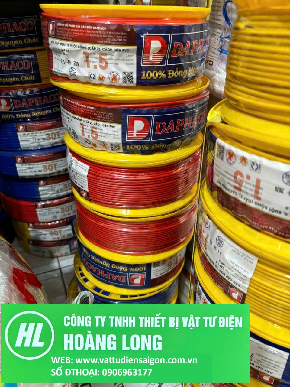 Dây điện Daphaco 1.5 đơn cáp CV 7 sợi (100m)