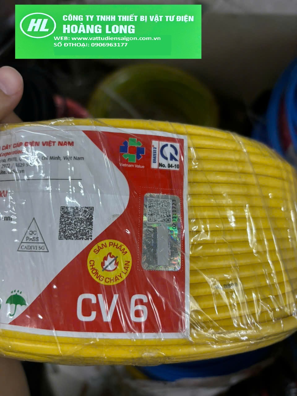 giá 50 mét dây điện Cadivi CV 6 đơn 7 sợi đồng chính hãng