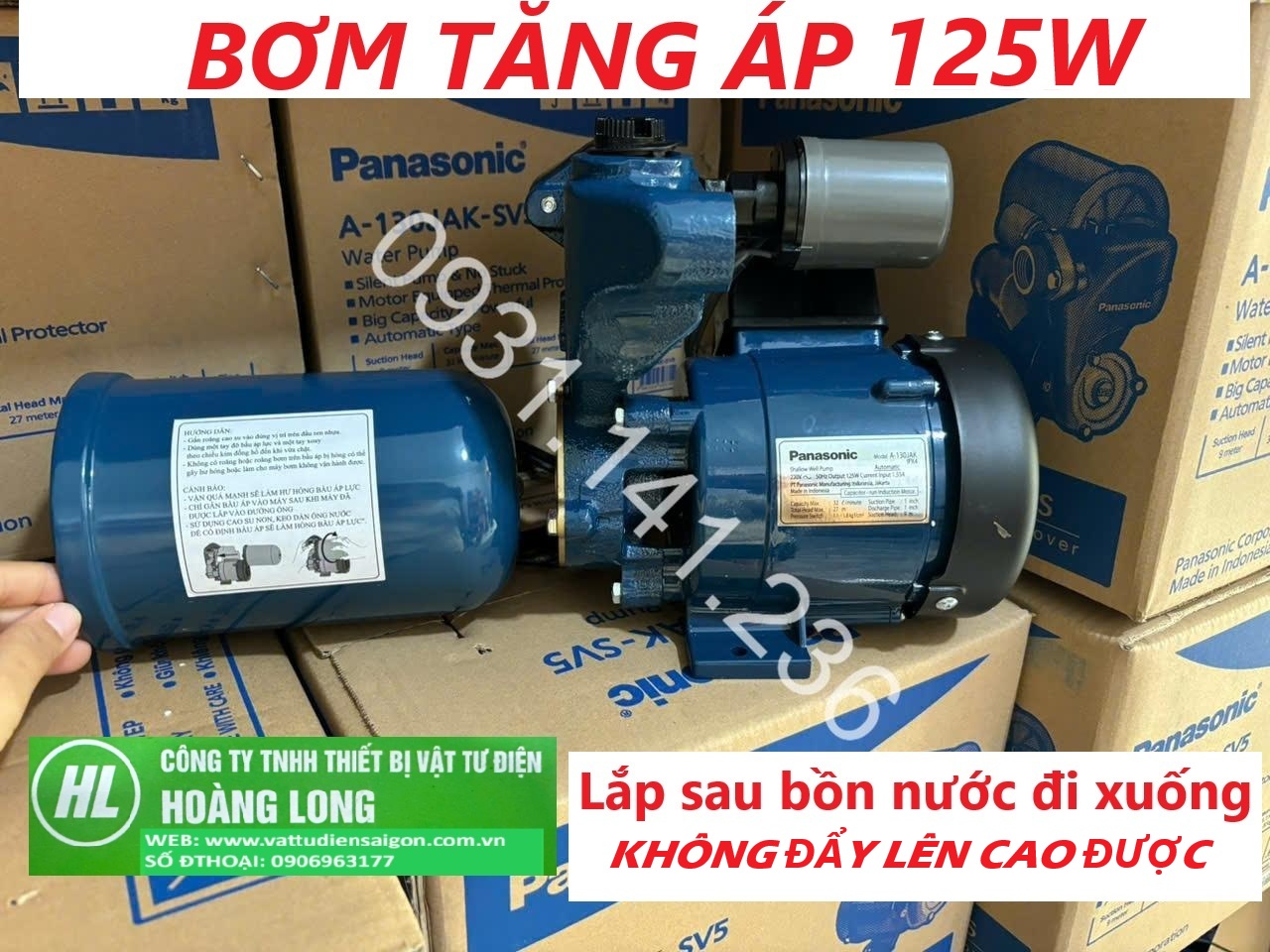 PANASONIC CHÍNH HÃNG - Bơm tăng áp 125w A-130JAK-SV5 hàng mới 100% nguyên thùng.