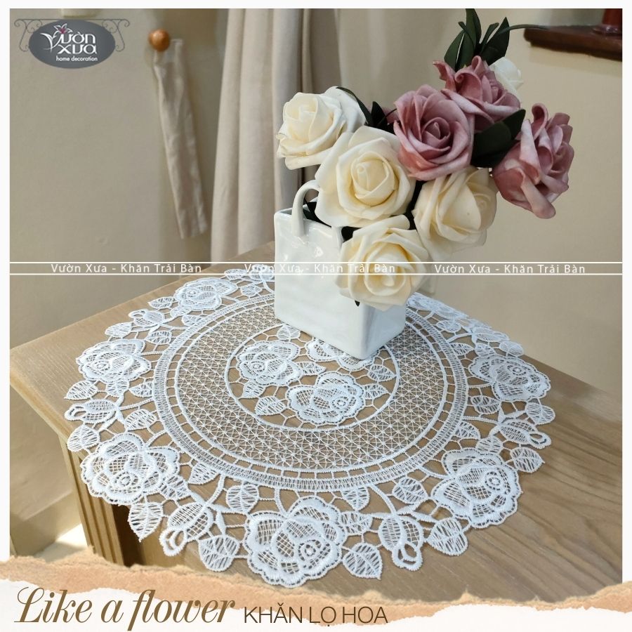 COMBO SALE (3 LÓT LỌ HOA) khăn lọ hoa Vườn Xưa, LAF-R14