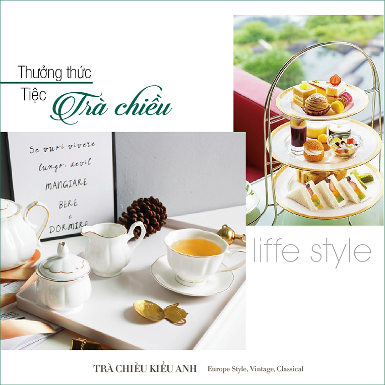 Bộ ấm chén uống trà màu trắng viền vàng nhà VƯỜN XƯA, trà chiều kiểu Anh, bộ tách cà phê Vintage