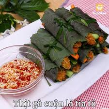 Cách Làm Món Lá Tía Tô Cuốn Gà Nướng