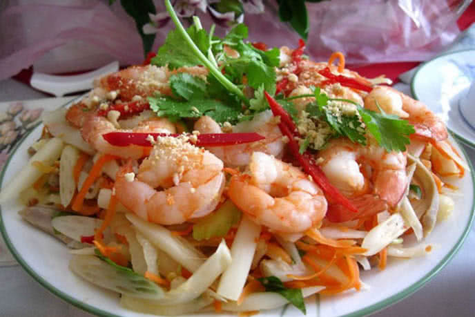 Cách Làm Món Nộm Bồn Bồn Tôm Thịt