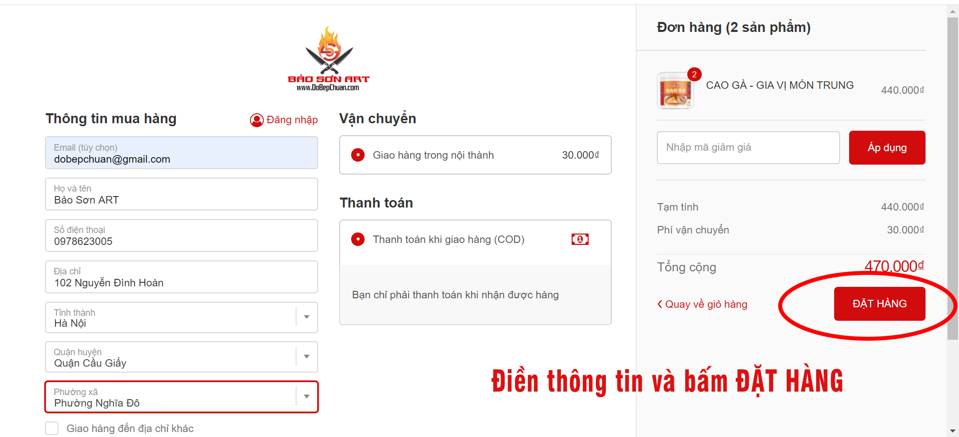 hướng dẫn mua hàng bước 3