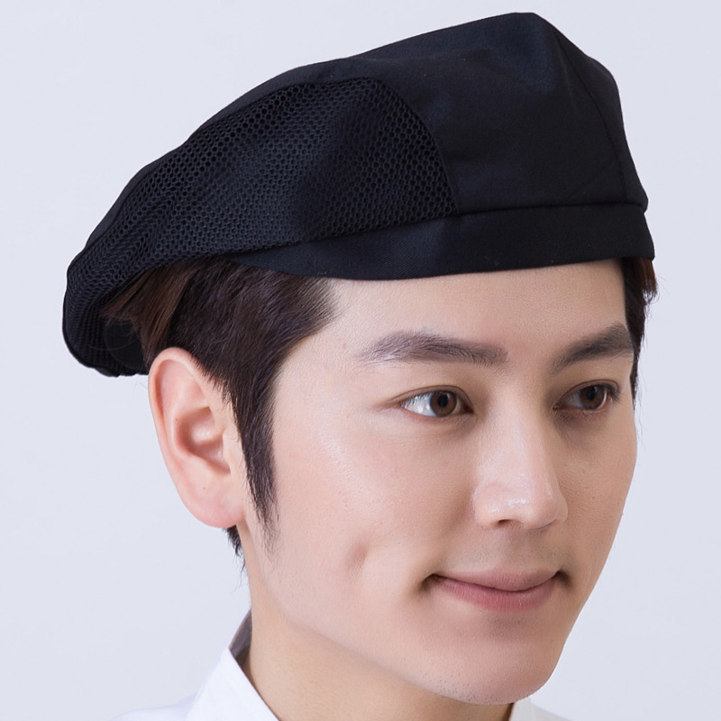 [TD-3] MŨ BẾP ĐỘI NGƯỢC PHONG CÁCH CÓ PHỐI LƯỚI MÀU ĐEN