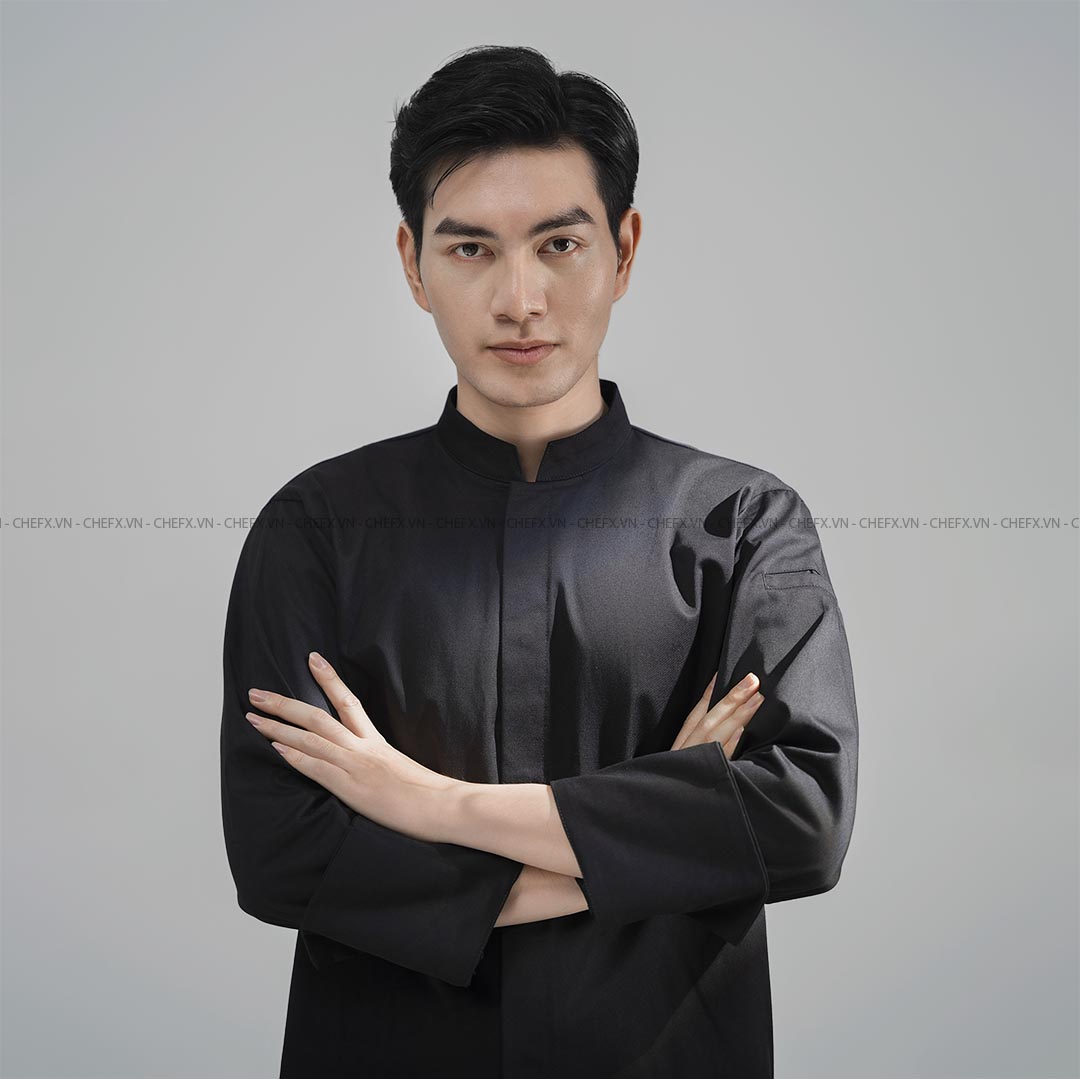 [CHEFX3 - A2] ÁO BẾP DÀI TAY CÚC BẤM CÓ PHỐI LƯỚI SAU LƯNG