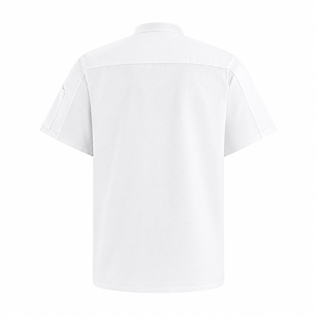 [AN4] Áo Bếp ngắn tay, cổ chéo phối viền cúc bấm - CHEF X Kitchen Uniform