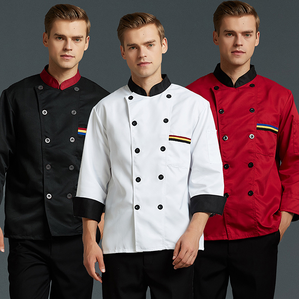 ÁO BẾP DÀI TAY TD01 HAI HÀNG CÚC KIỂU DÁNG TRUYỀN THỐNG