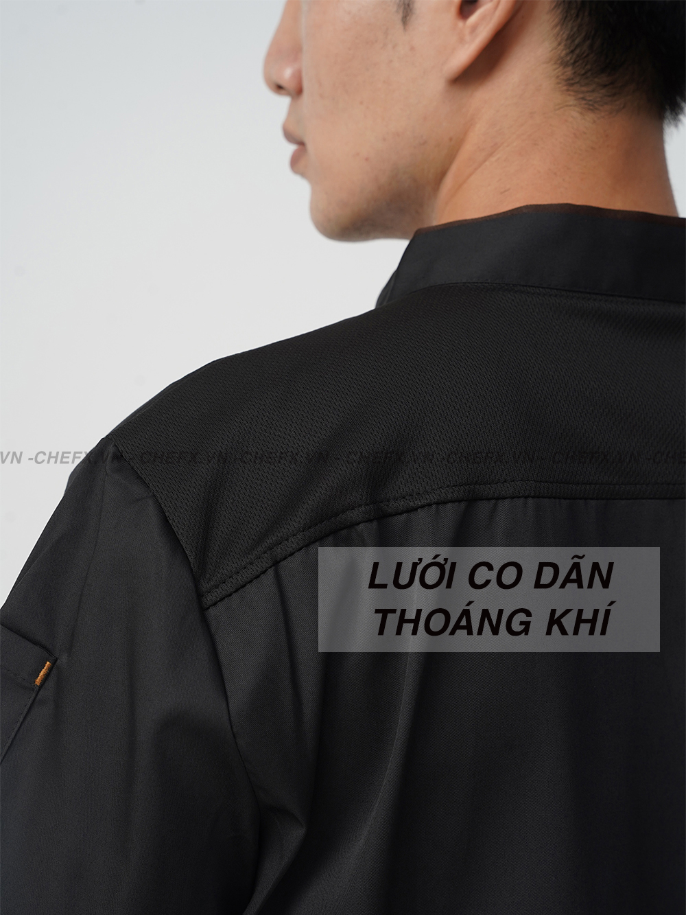 [CT09] ÁO BẾP NGẮN TAY MÀU ĐEN MÁT ĐẸP - SHORT SLEEVE BLACK CHEF JACKET