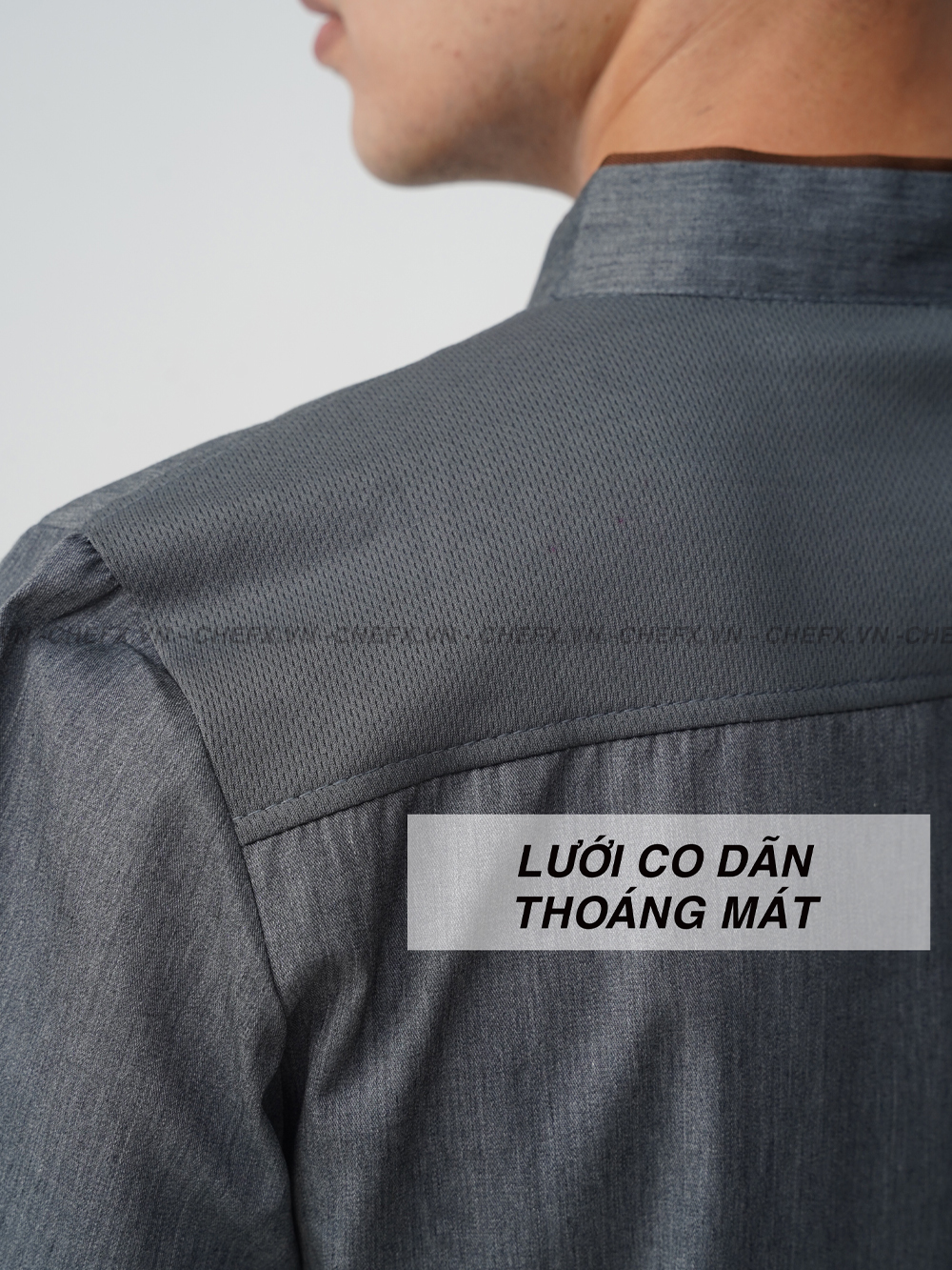 [AN3] Áo Bếp ngắn tay cúc cài, vải mềm mát, không xù lông - CHEF X Kitchen Uniform