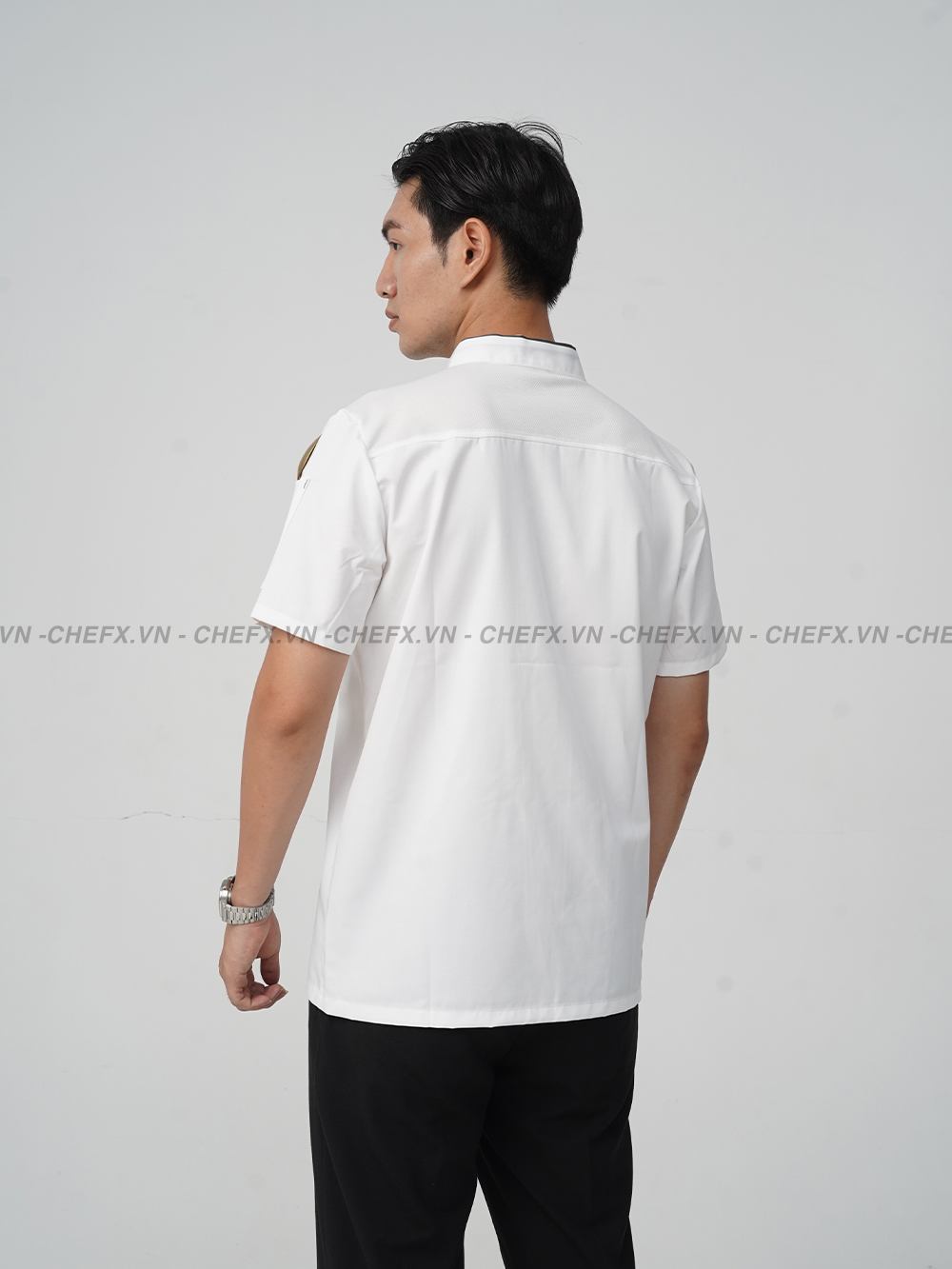 [CT09] ÁO BẾP NGẮN TAY MÀU TRẮNG MÁT ĐẸP - SHORT SLEEVE WHITE CHEF JACKET
