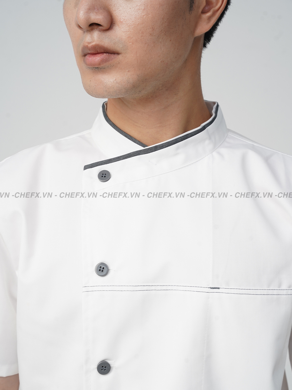 [CT09] ÁO BẾP NGẮN TAY MÀU TRẮNG MÁT ĐẸP - SHORT SLEEVE WHITE CHEF JACKET