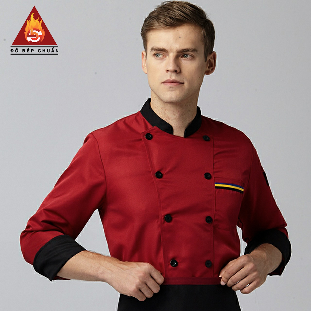 [TD01] ÁO BẾP DÀI TAY HAI HÀNG CÚC KIỂU DÁNG TRUYỀN THỐNG - TRADITIONAL DOUBLE-BREASTED LONG-SLEEVE CHEF JACKET.