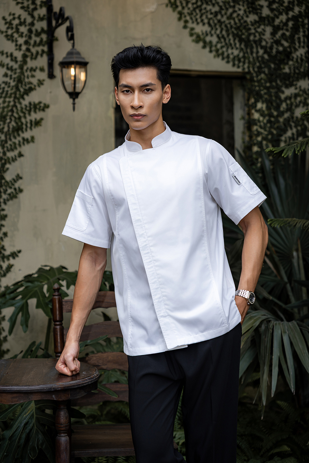 [CHEFX1] ÁO BẾP NGẮN TAY CHEFX1 CÓ PHỐI LƯỚI - CHEFX1 SHORT SLEEVE CHEF JACKET WITH MESH DETAIL