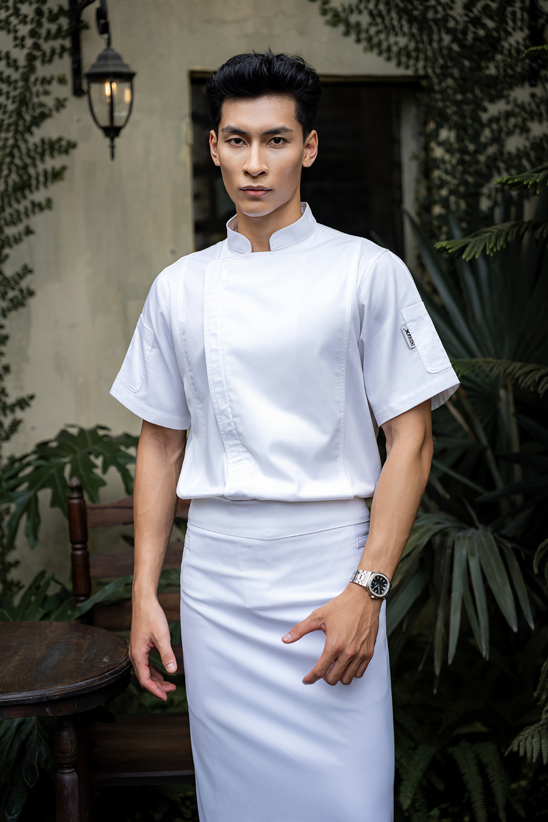 [CHEFX1] ÁO BẾP NGẮN TAY CHEFX1 CÓ PHỐI LƯỚI - CHEFX1 SHORT SLEEVE CHEF JACKET WITH MESH DETAIL