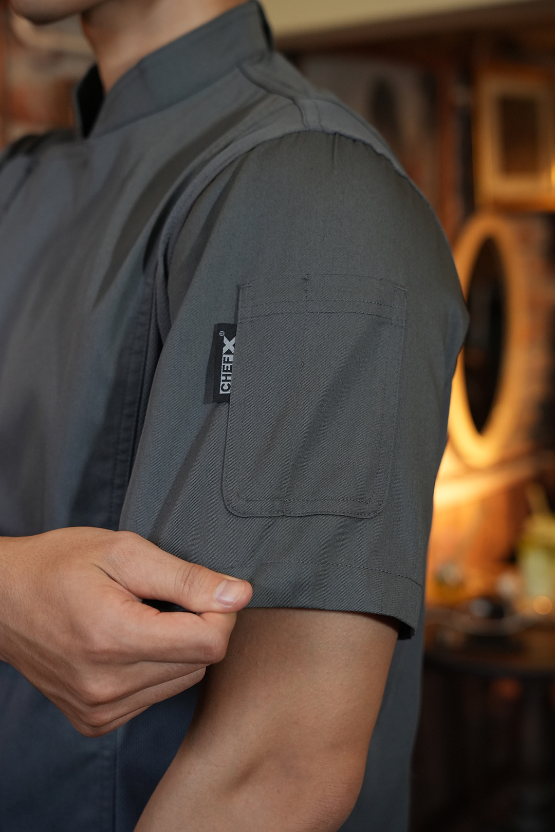 [CHEFX1] ÁO BẾP NGẮN TAY CHEFX1 CÓ PHỐI LƯỚI - CHEFX1 SHORT SLEEVE CHEF JACKET WITH MESH DETAIL