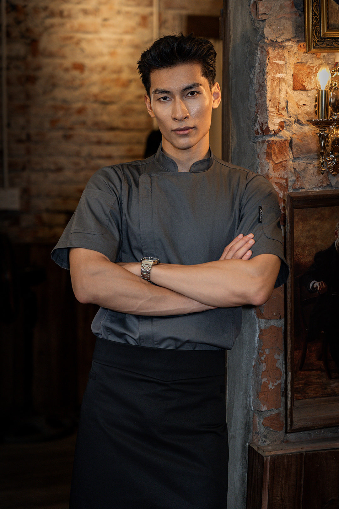 [CHEFX1] ÁO BẾP NGẮN TAY CHEFX1 CÓ PHỐI LƯỚI - CHEFX1 SHORT SLEEVE CHEF JACKET WITH MESH DETAIL