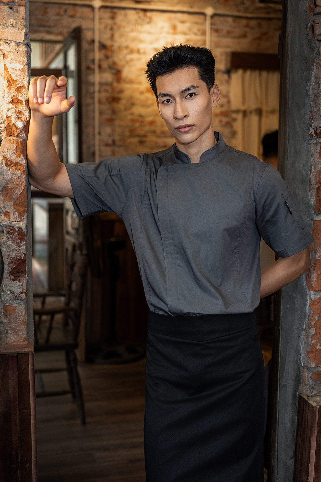 [CHEFX1] ÁO BẾP NGẮN TAY CHEFX1 CÓ PHỐI LƯỚI - CHEFX1 SHORT SLEEVE CHEF JACKET WITH MESH DETAIL