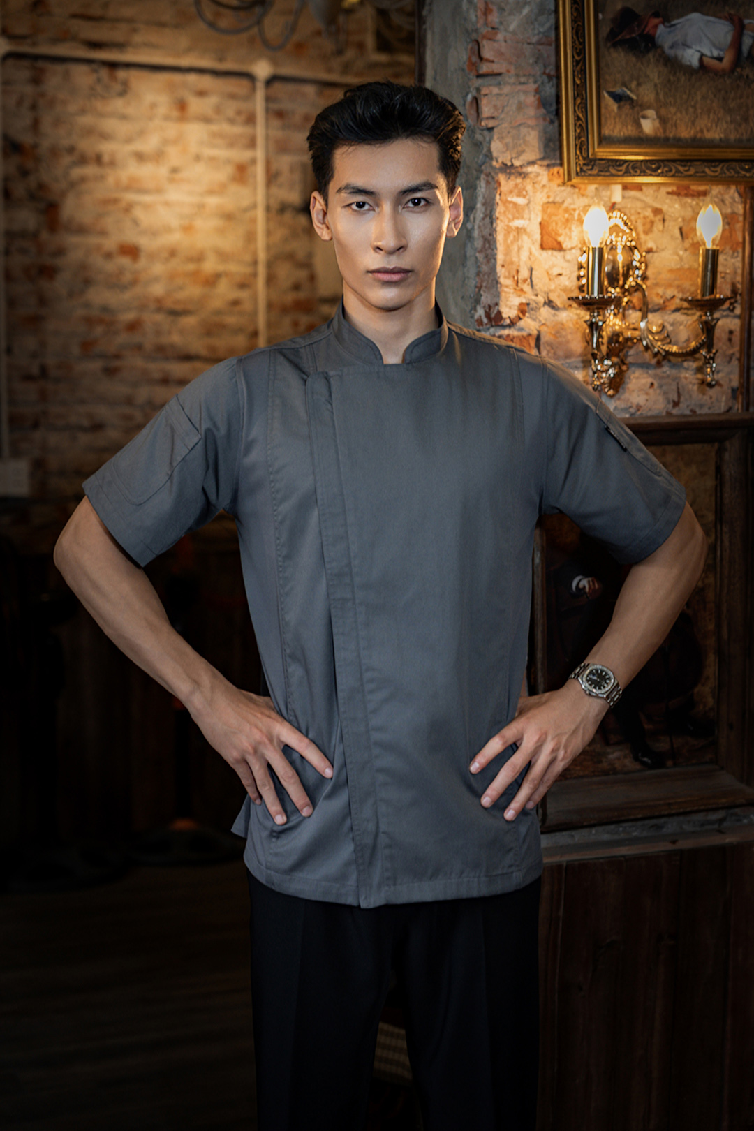 [CHEFX1] ÁO BẾP NGẮN TAY CHEFX1 CÓ PHỐI LƯỚI - CHEFX1 SHORT SLEEVE CHEF JACKET WITH MESH DETAIL