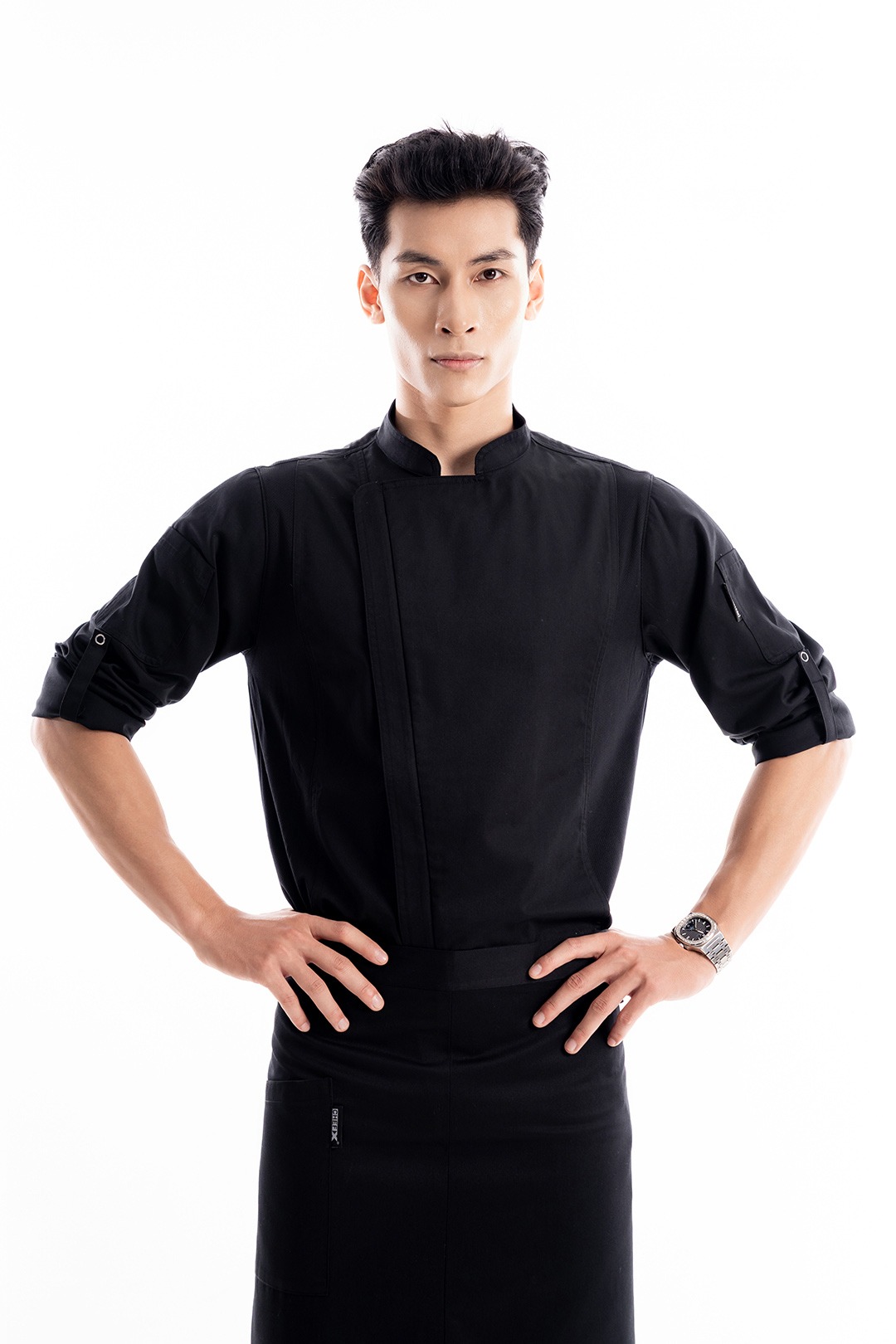 [CHEFX2] ÁO BẾP DÀI TAY KHÓA KÉO CÓ PHỐI LƯỚI CO DÃN - LONG SLEEVE CHEFX2 CHEF JACKET WITH MESH DETAIL AND ZIPPER