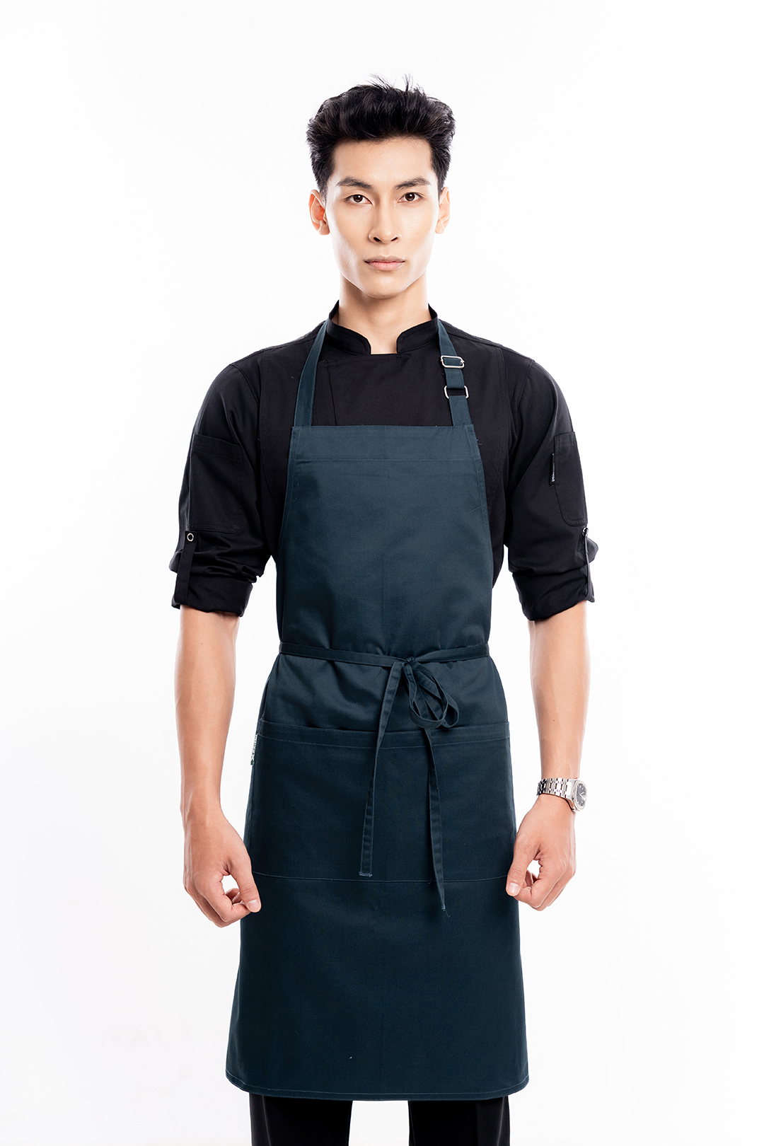 (TD-2)TẠP DỀ YẾM MÀU XANH CỔ VỊT CHUYÊN DỤNG DÀI 90CM VẢI KAKI HÀN QUỐC KHÔNG XÙ LÔNG