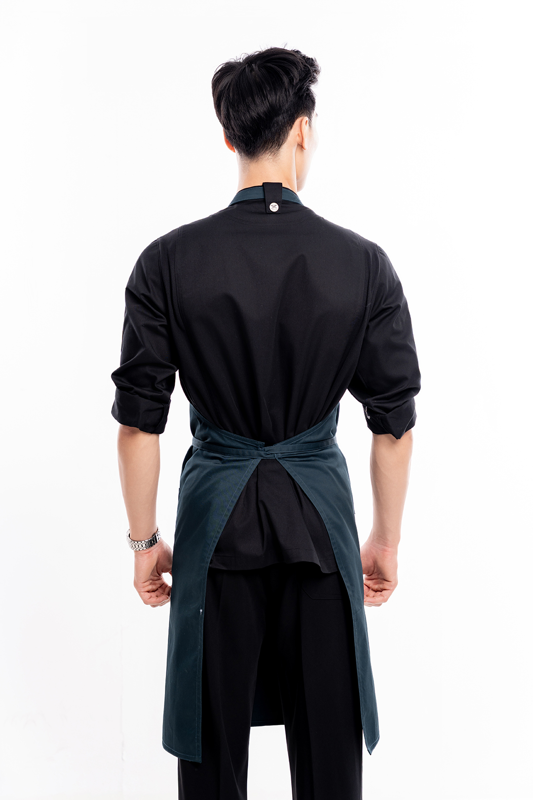 (TD-2)TẠP DỀ YẾM MÀU XANH CỔ VỊT CHUYÊN DỤNG DÀI 90CM VẢI KAKI HÀN QUỐC KHÔNG XÙ LÔNG