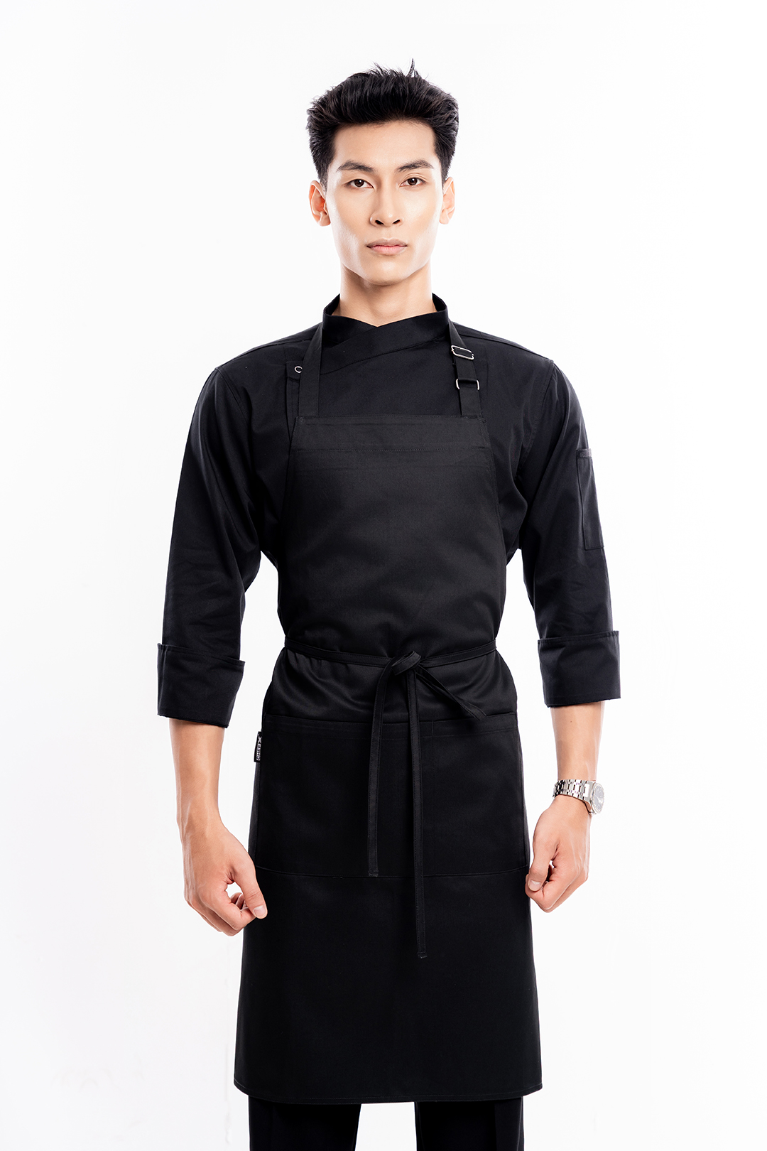 (TD-2) TẠP DỀ YẾM MÀU ĐEN CHUYÊN DỤNG DÀI 90CM VẢI KAKI HÀN QUỐC KHÔNG XÙ LÔNG