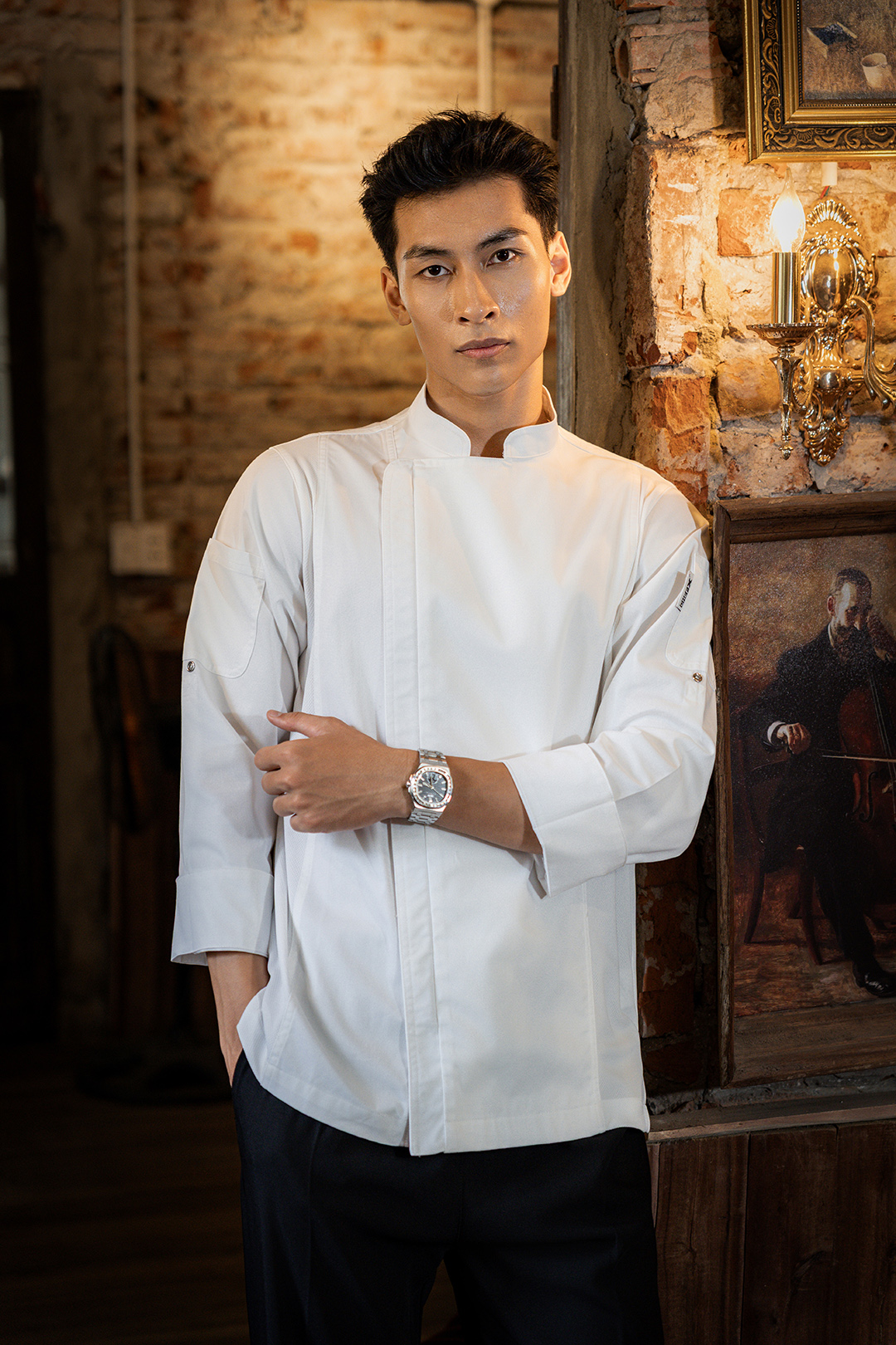 [CHEFX2] ÁO BẾP DÀI TAY CHEFX2 CÓ PHỐI LƯỚI - LONG SLEEVE CHEFX2 CHEF JACKET WITH MESH DETAIL AND ZIPPER