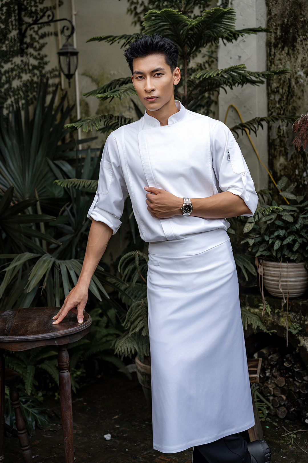 [CHEFX2] ÁO BẾP DÀI TAY CHEFX2 CÓ PHỐI LƯỚI - LONG SLEEVE CHEFX2 CHEF JACKET WITH MESH DETAIL AND ZIPPER