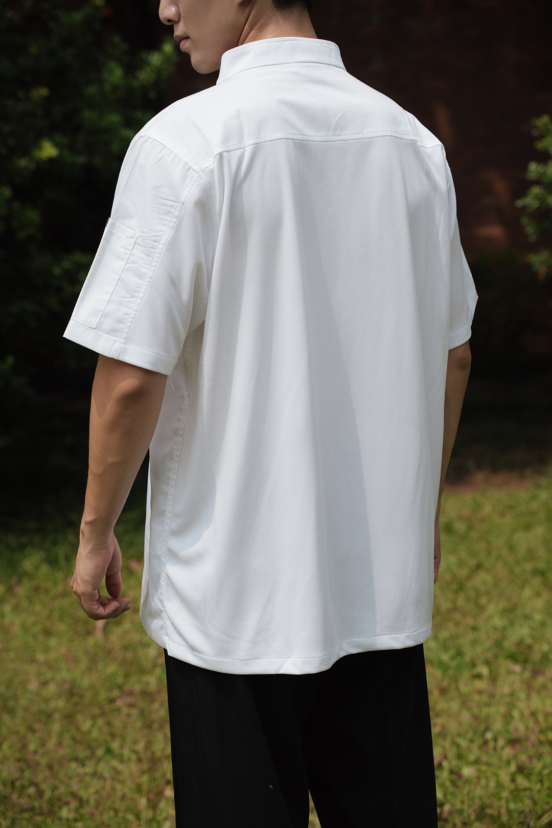 [AN4] Áo Bếp ngắn tay, cổ chéo phối viền cúc bấm - CHEF X Kitchen Uniform