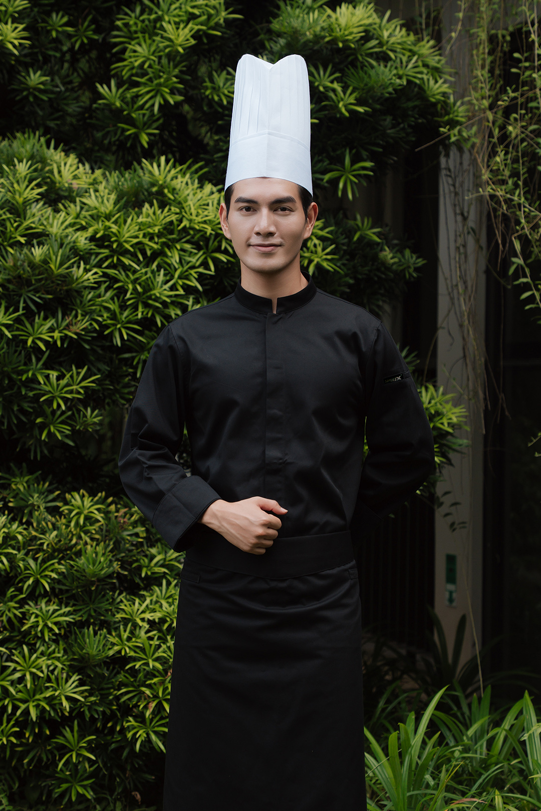 [CHEFX3 - A2] Áo Bếp dài tay cúc bấm có phối lưới dưới cánh tay và sau lưng - CHEF X Kitchen Uniform