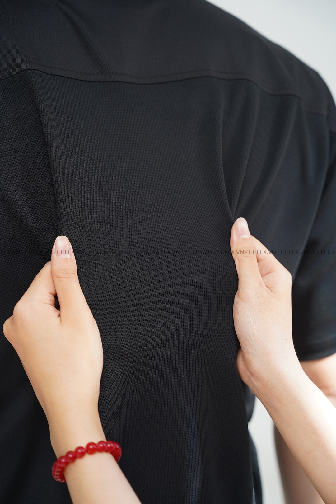 [CT02]ÁO BẾP NGẮN TAY MÀU ĐEN CT02 CÓ LƯỚI THOÁT KHÍ SAU LƯNG - SHORT SLEEVE BLACK CHEF JACKET WITH MESH PANEL CT02