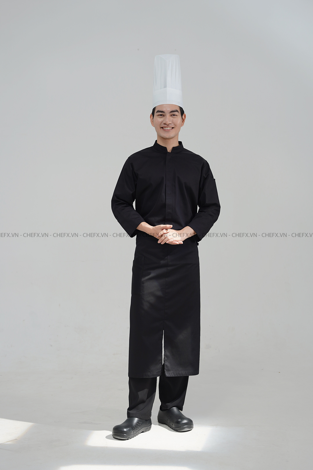 [CHEFX3 - A2] ÁO BẾP DÀI TAY CÚC BẤM CÓ PHỐI LƯỚI SAU LƯNG
