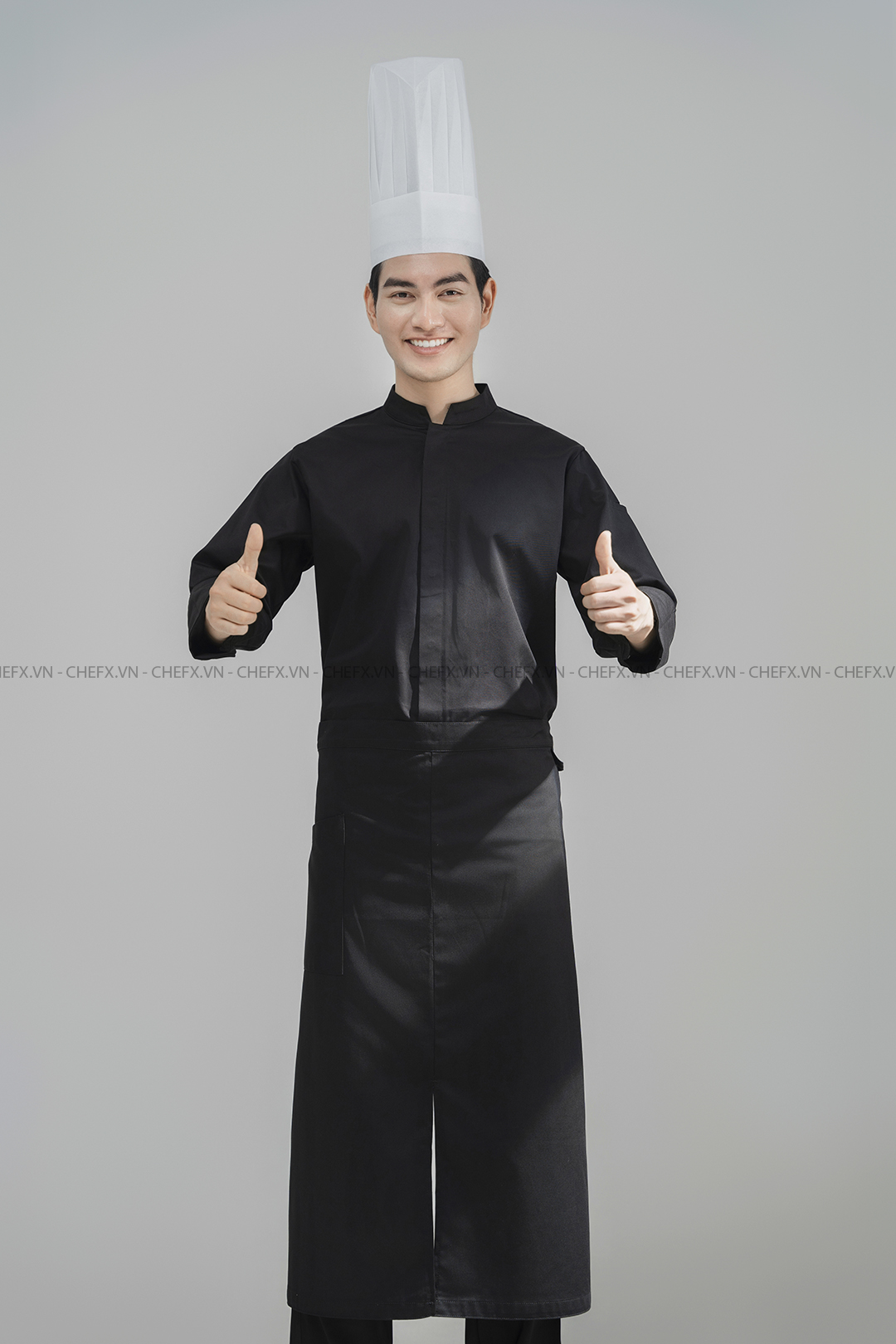 [CHEFX3 - A2] ÁO BẾP DÀI TAY CÚC BẤM CÓ PHỐI LƯỚI SAU LƯNG