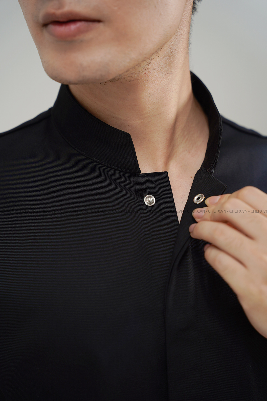 [CHEFX3 - A2] ÁO BẾP DÀI TAY CÚC BẤM CÓ PHỐI LƯỚI SAU LƯNG