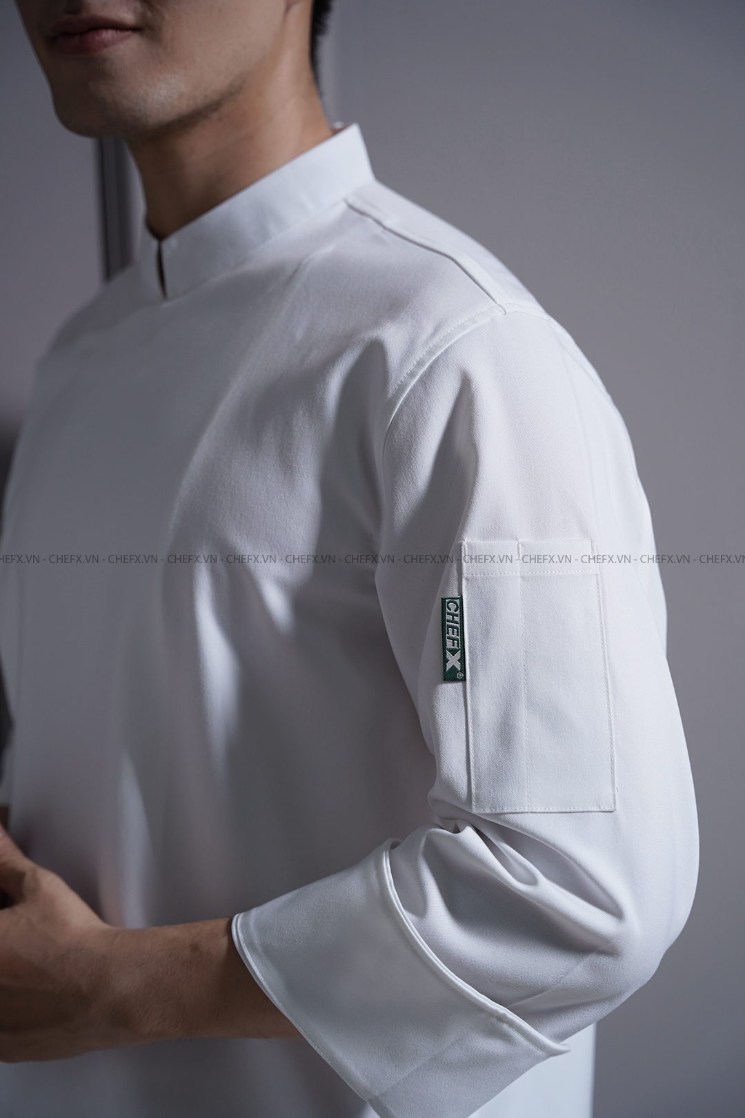 [AD19] Áo Bếp trưởng dài tay cúc bấm cổ tàu - CHEF X Kitchen Uniform