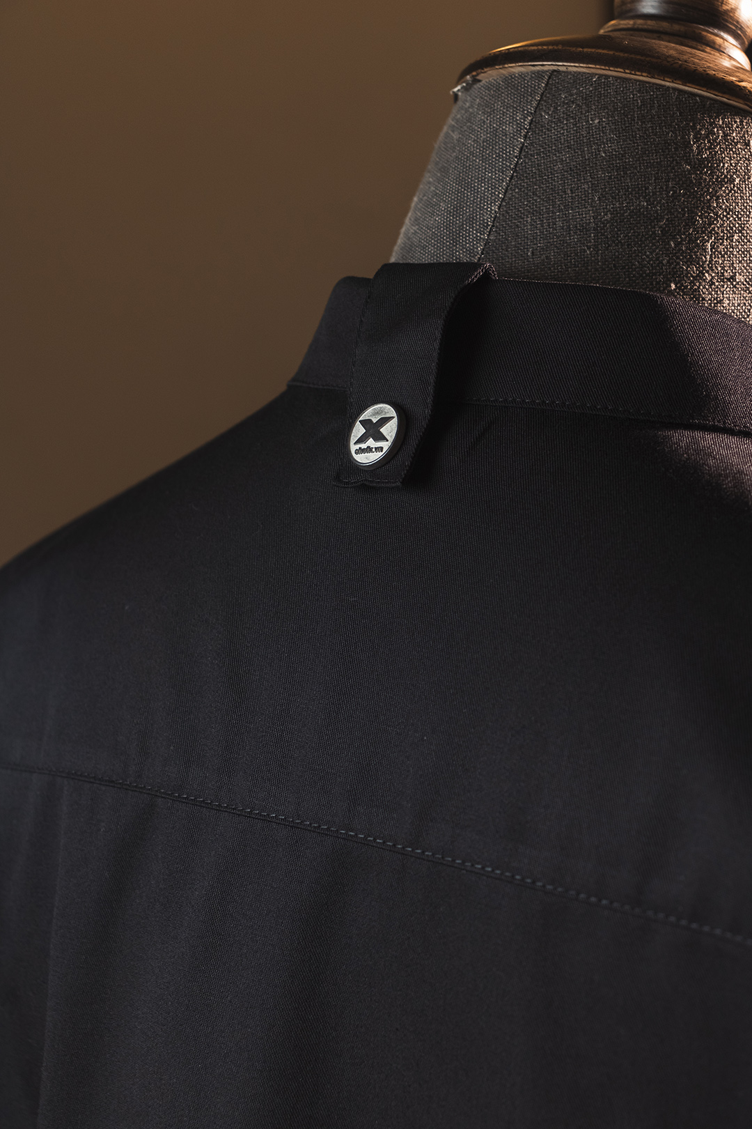 [CHEFX16] Áo Bếp ngắn tay cổ tàu, cúc cài, không phối lưới - CHEF X Kitchen Uniform