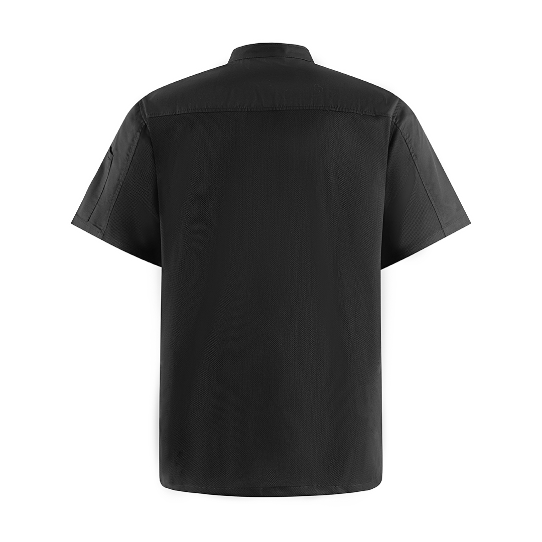 [AN4] Áo Bếp ngắn tay, cổ chéo phối viền cúc bấm - CHEF X Kitchen Uniform