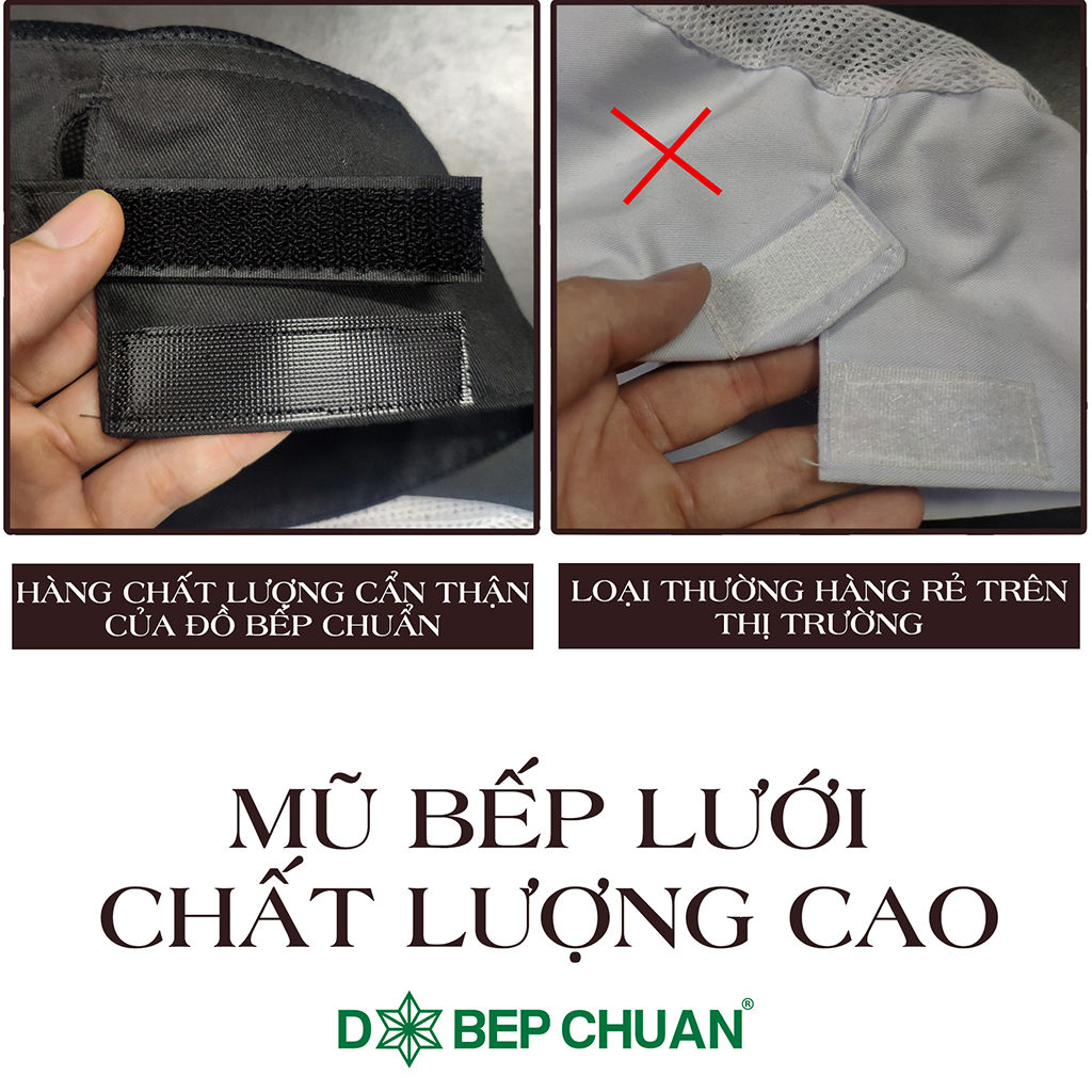[MB-4] Mũ Bếp Nhật có lưới thoáng khí trên đỉnh thoáng mát, có đai điều chỉnh kích thước - CHEF X Kitchen Uniform