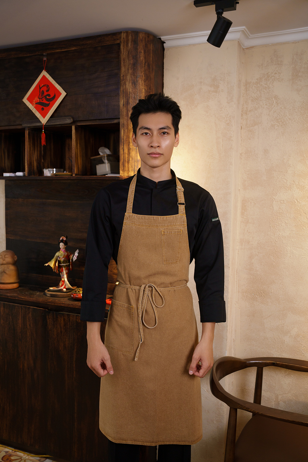 (TD-6) TẠP DỀ YẾM VẢI JEAN MÀU NÂU VÀNG