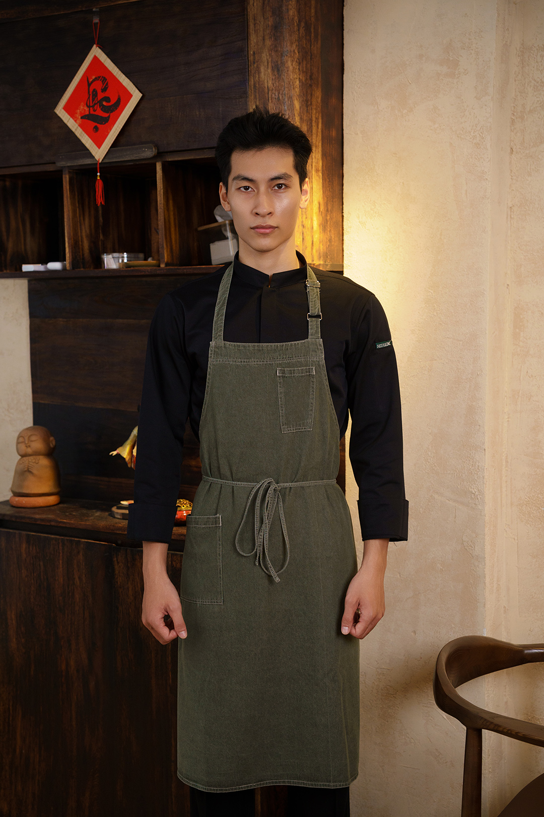 (TD-6) TẠP DỀ YẾM VẢI JEAN MÀU RÊU