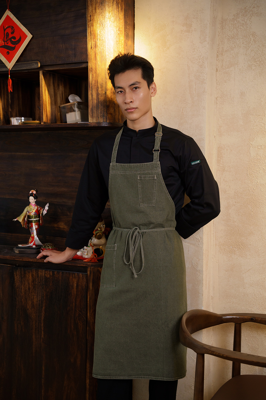 (TD-6) TẠP DỀ YẾM VẢI JEAN MÀU RÊU