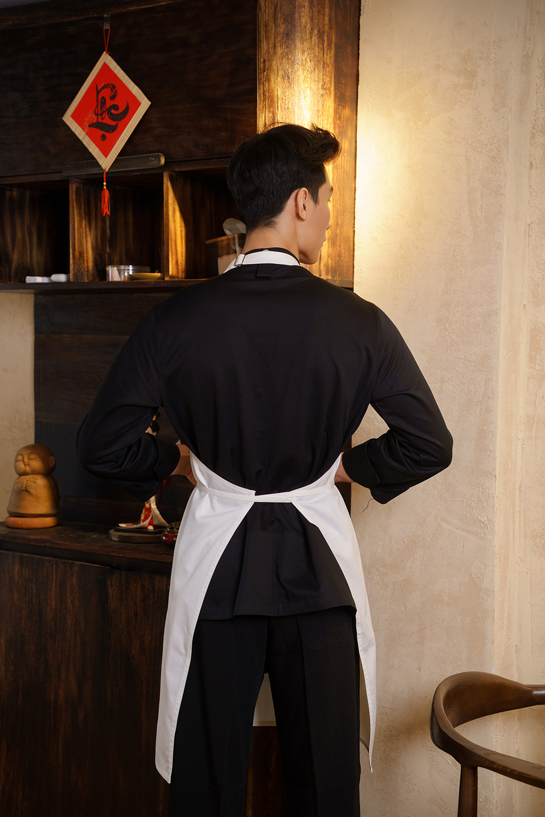 (TD-2) TẠP DỀ YẾM MÀU TRẮNG CHUYÊN DỤNG DÀI 90CM VẢI KAKI HÀN QUỐC KHÔNG XÙ LÔNG