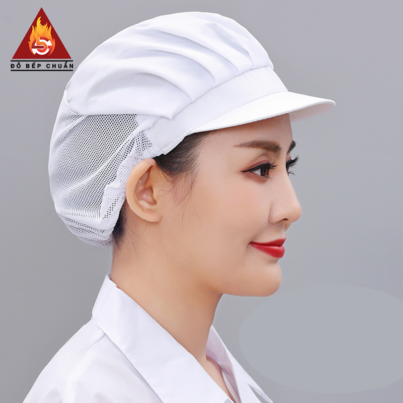 [MB-2] MŨ LƯỚI TRÙM ĐẦU CÓ VÀNH GỌN GÀNG MÀU TRẮNG - HEAD COVERING MESH HAT WITH NEAT BRIM