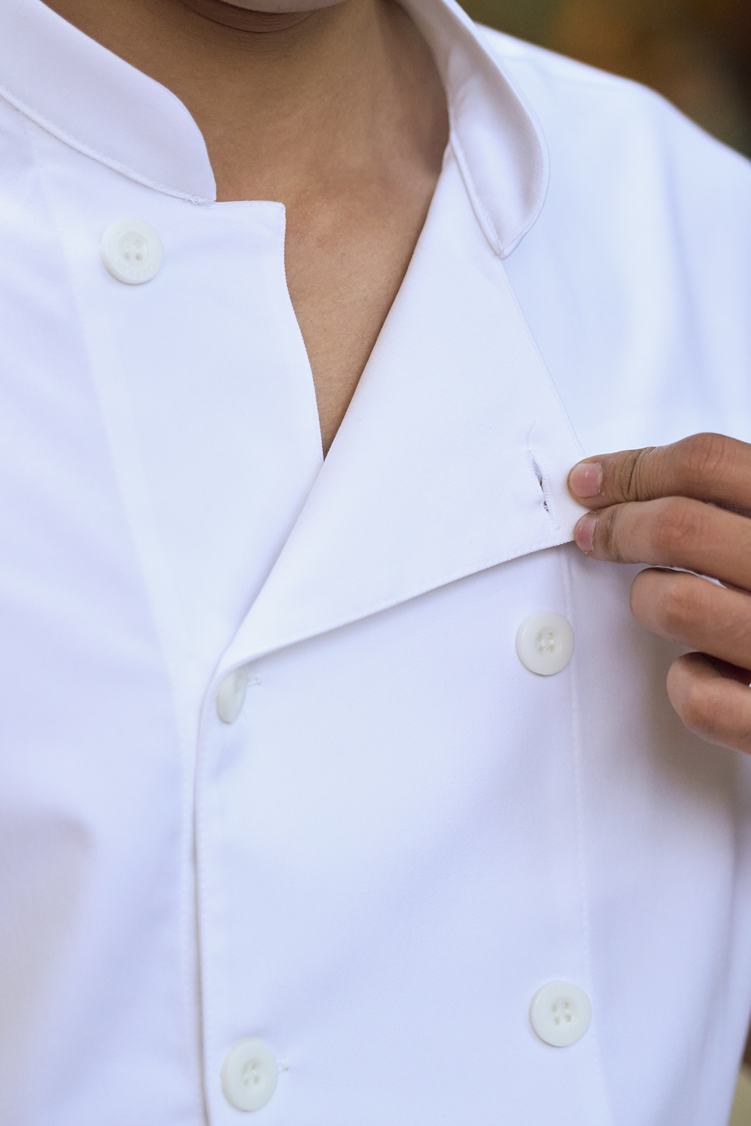 [CHEFX16] Áo Bếp ngắn tay cổ tàu, cúc cài, không phối lưới - CHEF X Kitchen Uniform