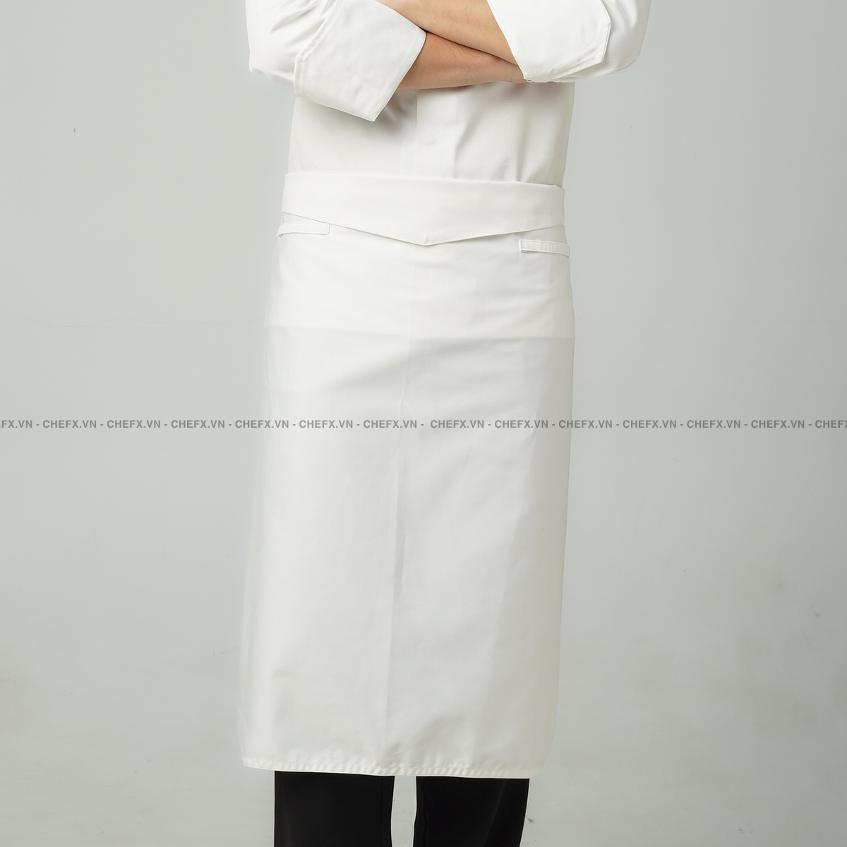 [TD-5] TẠP DỀ BẾP TRƯỞNG ĐAI TAM GIÁC MÀU TRẮNG